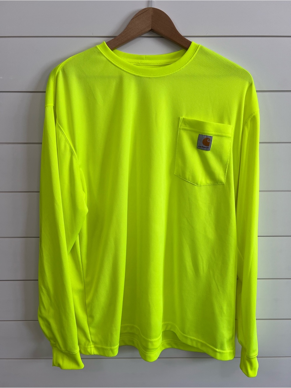 Carhartt Force Men's Color Enhanced Long Sleeve Pocket Shirt Lime Size Large